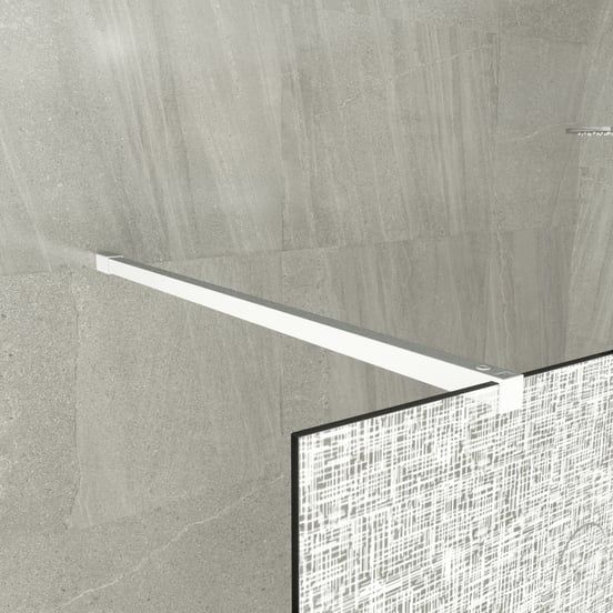 Balmani BMSS douche à l'italienne 90 x 200 cm verre lin blanc profil blanc mat