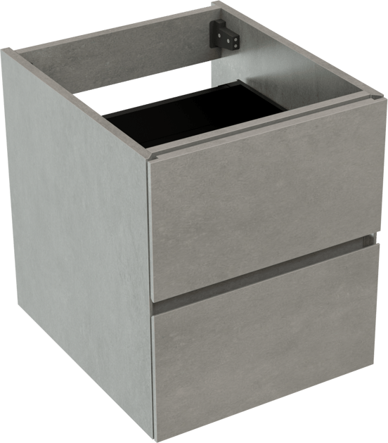 Storke Edge zwevende wastafelonderkast 45 x 52 cm beton donkergrijs 2 lades