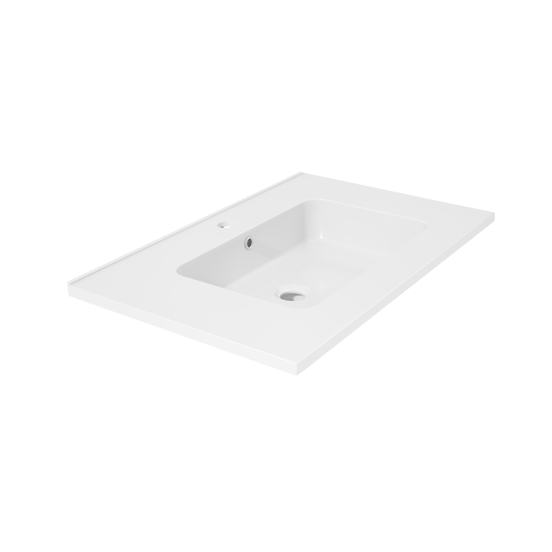 Linie Vano Einzelwaschtisch glänzendes Marmorkomposit 70 x 46 cm