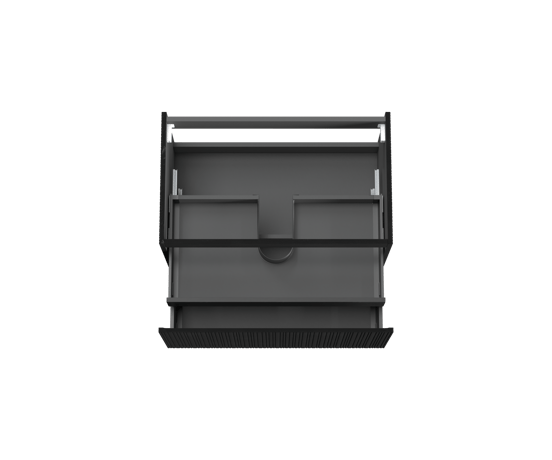 Storke Ribs hängender Waschbeckenunterschrank: 85 x 52 cm, Eiche Schwarz, 2 Schubladen