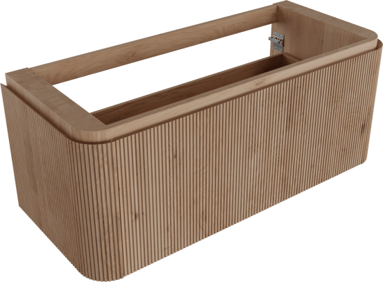 Balmani Moon zwevende wastafelonderkast 130 x 55 cm natuur eiken 2 lades vert. sym. Groef