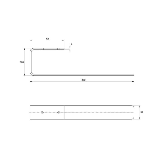 Vipera porte-serviette pour Corrason unique 40 cm noir mat