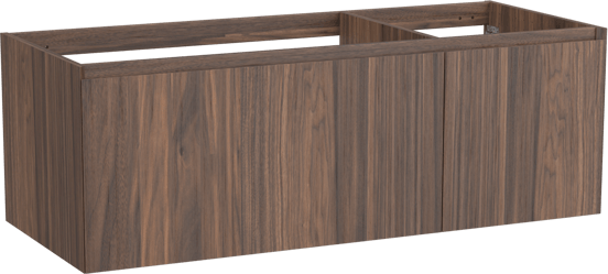 Balmani Idra zwevende wastafelonderkast 135 x 55 cm asymmetrisch links fineer notenhout 4 lades