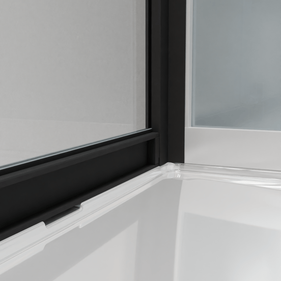 Luca Varess Talan rechthoekige douchecabine met draaideuren 90 x 120 cm helder glas mat zwart profiel