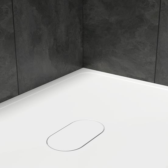 Balmani Artic douchebak 90 x 90 cm top solid mat wit