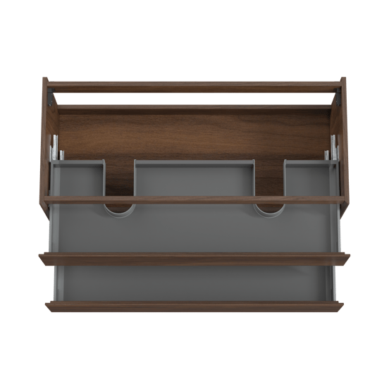 Storke Edge zwevende wastafelonderkast 120 x 52 cm notelaar 2 lades