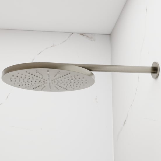 Blaufoss Nola 300 Tête de douche rond 30 cm avec support mural Brushed Coolmetal