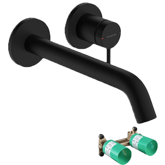 Hansgrohe Tecturis S Unterputz-Waschbecken Armatur: Schwarz Matt, Einbauelement inklusive