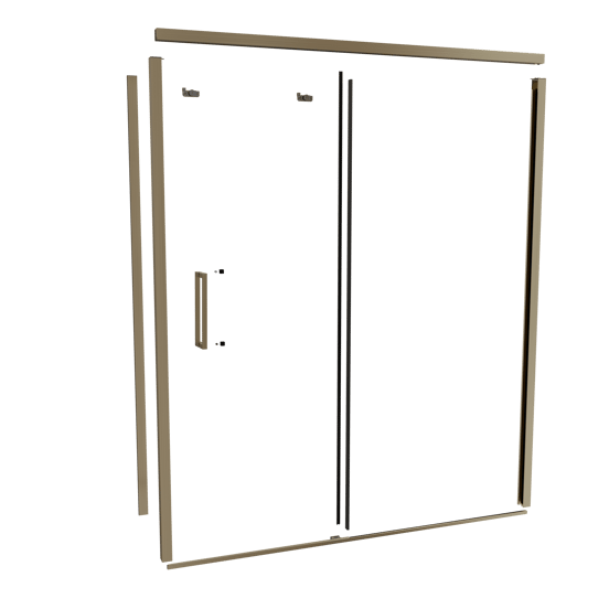 Balmani Senses Design 180 cm droite ensemble de profils pour coin-douche avec porte coulissante brushed champagne gold