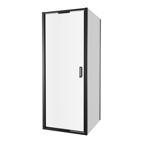 Luca Varess Vidor In paroi de douche avec porte pivotante et paroi latérale fixe 80 x 90 cm verre transparent profil noir mat