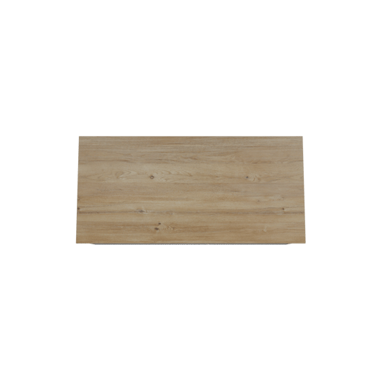 Storke Ribs zwevend badmeubel 110 x 52 cm zwart eiken met Panton enkel wastafelblad in melamine ruw eiken, Verticale asymmetrische rechte ribbel