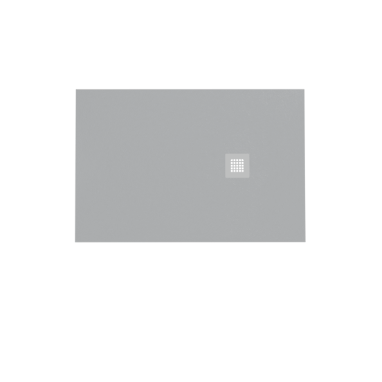 Balmani Vega douchebak 120 x 80 cm composietmarmer lichtgrijs leisteenstructuur