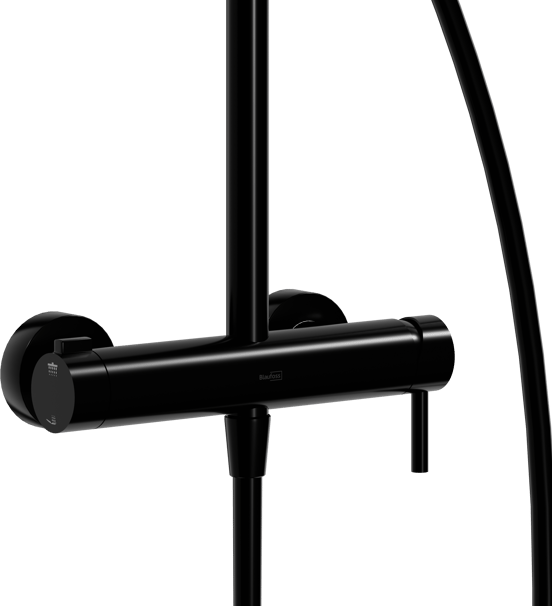 Blaufoss Round 300 mengkraan regendoucheset Mat Zwart