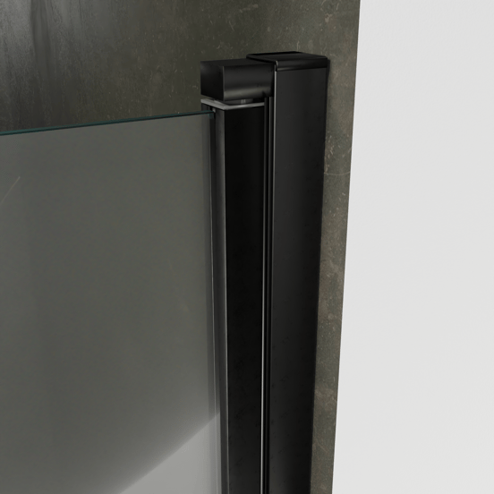 Luca Varess Kuresa porte battante 90 x 200 cm verre transparent profil noir mat