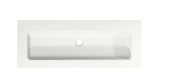 Storke Mata Einzelwaschtisch für 2 Armaturenlöcher, Solid Surface matt, 100 x 40 cm