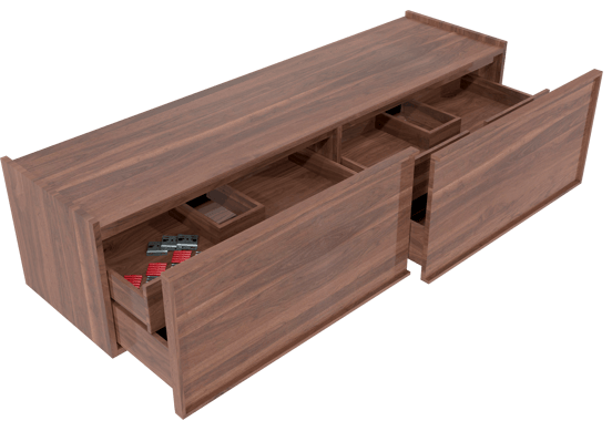 Balmani Quadro meuble sous-lavabo suspendu 184 x 53 cm noyer Américain 4 tiroirs