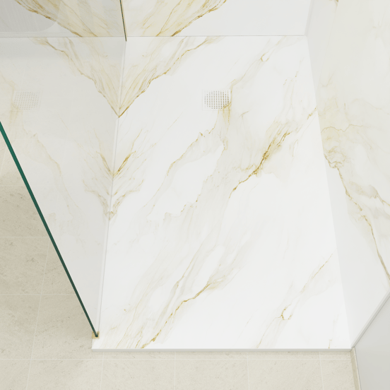 Luca Varess Suite receveur de douche 160 x 90 cm marbre composite Marble Gold 