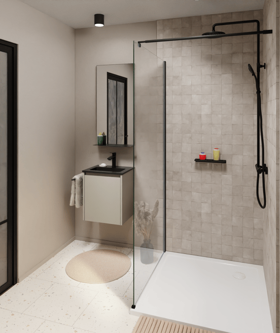 Storke Seda meuble sous-lavabo suspendu 45 x 35 cm soie grise porte