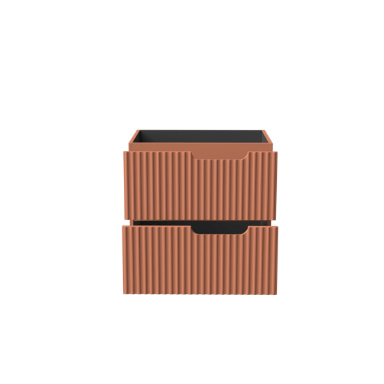 Linie Ribbo meuble sous-lavabo suspendu 60 x 46 cm Cotto 2 tiroirs