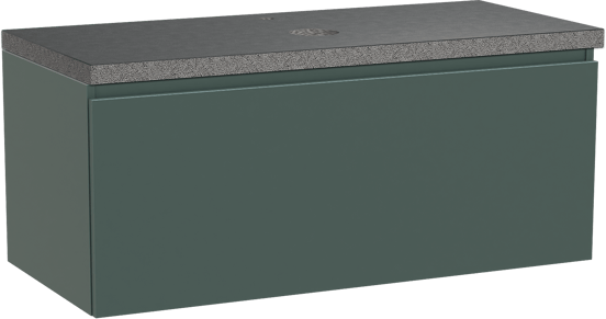 Balmani Sfera zwevend badmeubel 120 x 55 cm forest met Rock enkel wastafelblad in zwart graniet