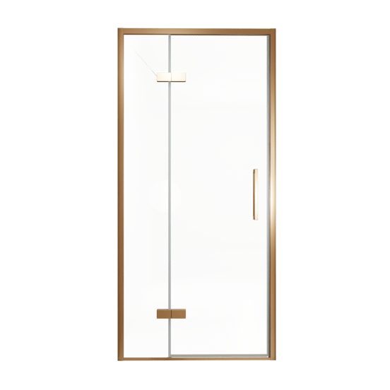 Balmani Senses Design douche draaideur links 100 cm x 210 cm Helder glas, Brushed Rosegold profielen, met coating