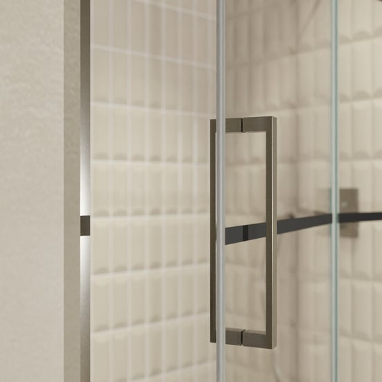 Balmani Senses Design douche draaideur rechts 140 cm x 210 cm Lined glas, Brushed GunMetal profielen