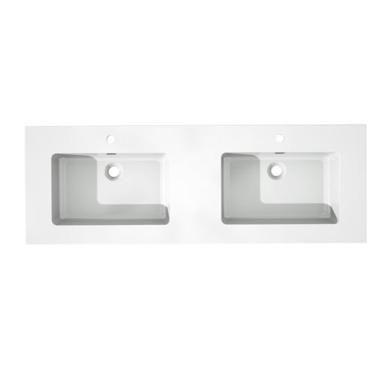 Storke Diva double vasque marbre composite brillant 150 x 52 cm