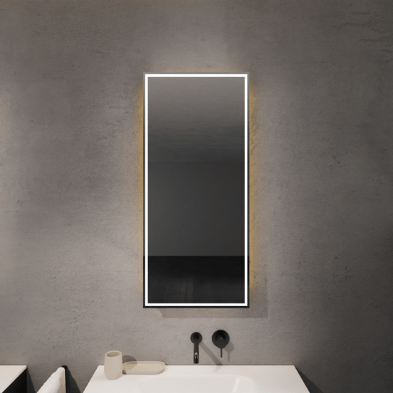 Balmani Mara armoire de toilette lumineux et anti-buée 45 x 100 cm Noir Mat