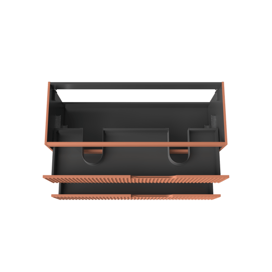 Linie Ribbo hängender Waschbeckenunterschrank: 120 x 46 cm, Cotto, 2 Schubladen