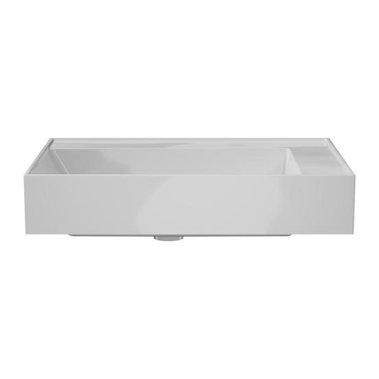 Balmani Argila asymmetrisch linkse wastafel composietmarmer Glanzend Wit 60 x 46 cm