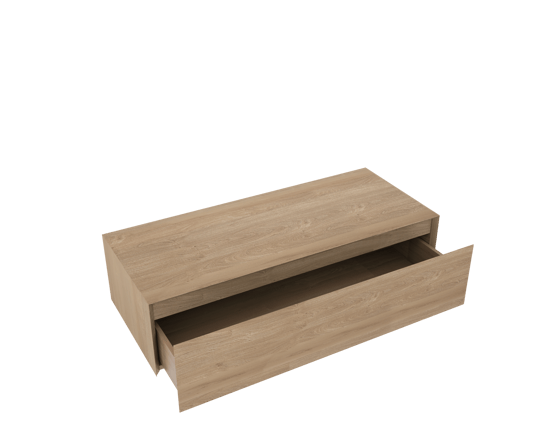 Balmani Mitra Elements hängender Waschbeckenunterschrank: 120 x 50 cm, Eiche Natur, 1 Schublade