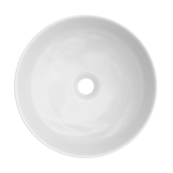 Luca Varess Perla Aufsatzwaschbecken: Keramik Weiß Glänzend, rund, Ø 34 cm