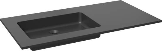 Storke Scuro plan vasque asymétrique à gauche quartz mat 100 x 52 cm