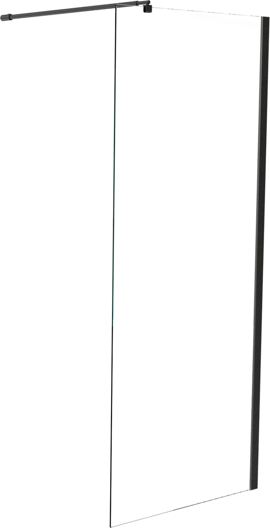 Linie Walk-In douche à l'italienne 140 x 200 cm verre transparent avec bande mate profil chrome brillant