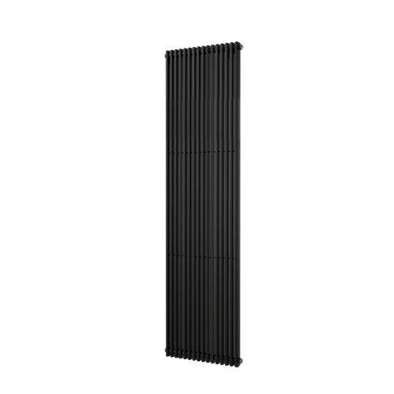 Vipera Corrason enkele badkamerradiator 50 x 180 cm centrale verwarming mat zwart zijaansluiting 1.617W