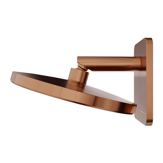 Blaufoss Onos 250 Tête de douche rond 25 cm avec bras de douche support mural Brushed Rosegold