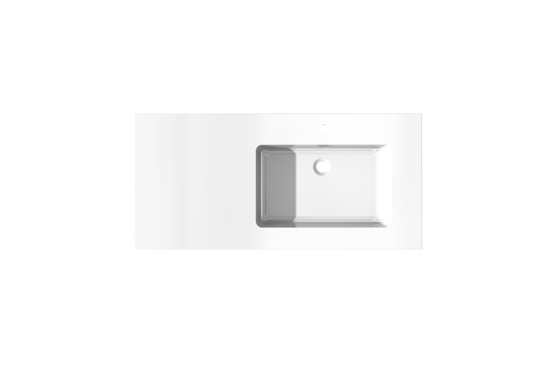 Storke Diva asymmetrisch rechtse wastafel glanzend composiet marmer 110 x 52 cm combinatie kast 35 cm