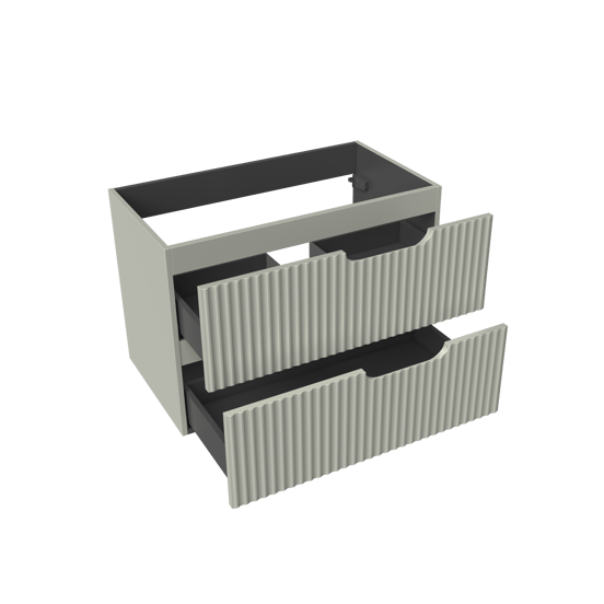Linie Ribbo zwevende wastafelonderkast 80 x 46 cm greige 2 lades