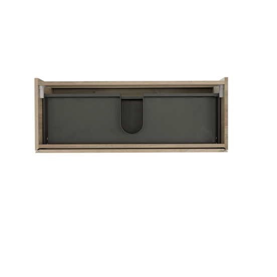 Storke Edge hängender Waschbeckenunterschrank: 100 x 40 cm, Eiche rustikal, 2 Schubladen