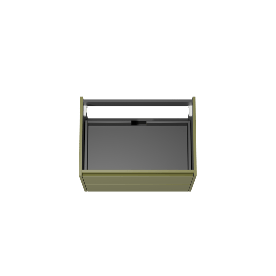 Storke Seda hängender Waschbeckenunterschrank: 75 x 52 cm, Olivgrün, 2 Schubladen