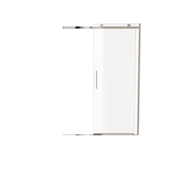 Luca Varess Boltano porte coulissante 140 cm x 200 cm verre transparent chrome profil