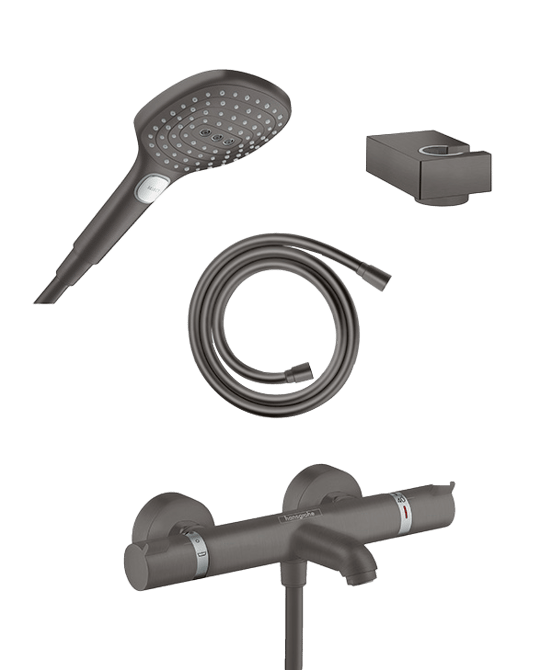 Hansgrohe Ecostat Comfort Opbouw badkraan thermostatische kraan brushed black chrome Incl. handdoucheset