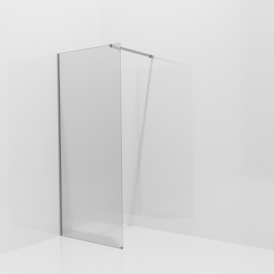 Balmani Modular inloopdouche: 90 x 200 cm, Ribs met coating, Brushed Inox profielen