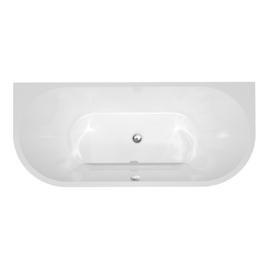 Linie Paulo halb freistehende Badewanne: 170 x 75 cm, Acryl, Weiß Glänzend