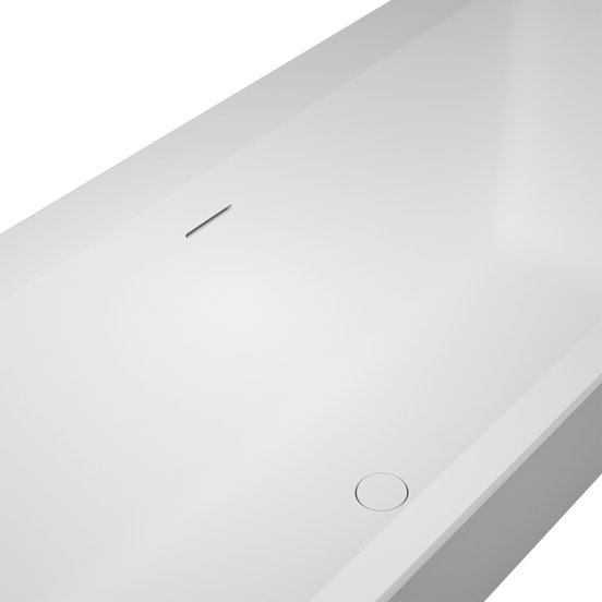 Balmani Kantiga baignoire encastrable duo 180 x 80 cm Solid Surface blanc mat
