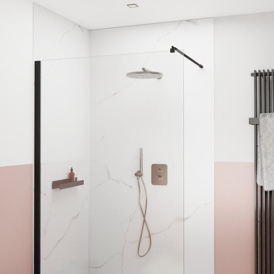 Blaufoss Nola 300 Tête de douche rond 30 cm avec support mural Brushed Coolmetal