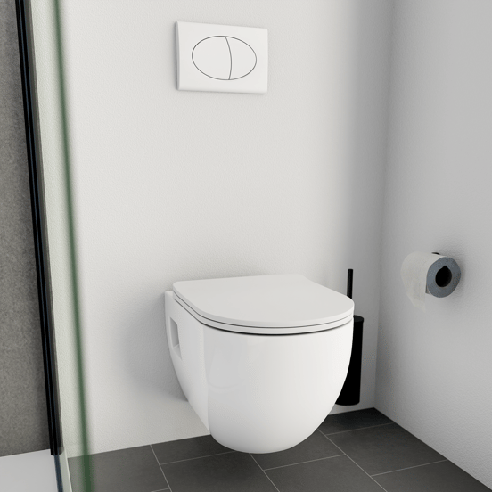 Linie Waldo wc suspendu Blanc Brillant sans rebord