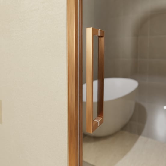 Balmani Senses Design douche schuifdeur rechts 160 cm x 210 cm Reflex spiegelglas, Brushed Rosegold profielen