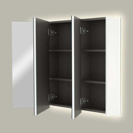 Linie Montro armoire de toilette lumineuse 100 x 75 cm blanc mat