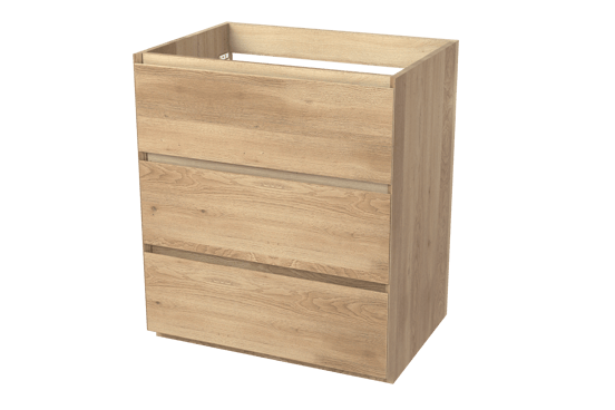 Balmani Mitra staande wastafelonderkast 75 x 55 cm naturel eiken 3 lades